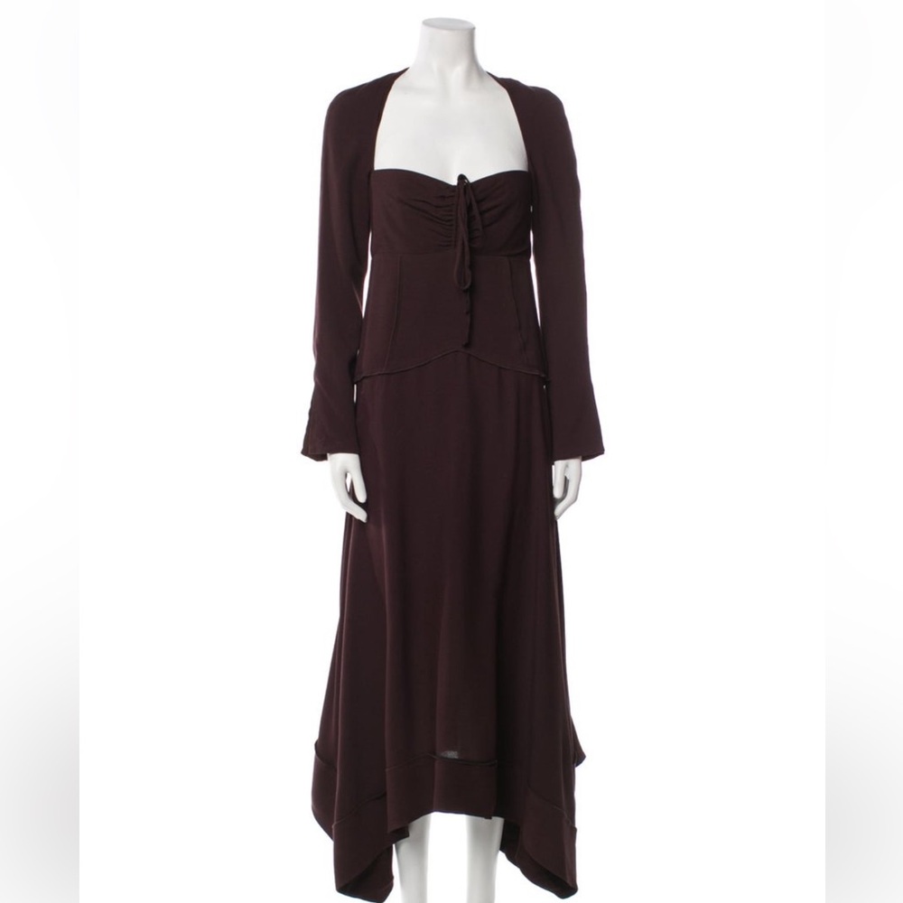 Jonathan Simkhai Long Sleeve Dress in Deep Brown